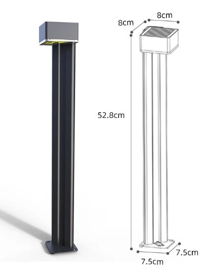 Tall Aluminum Solar Lamp