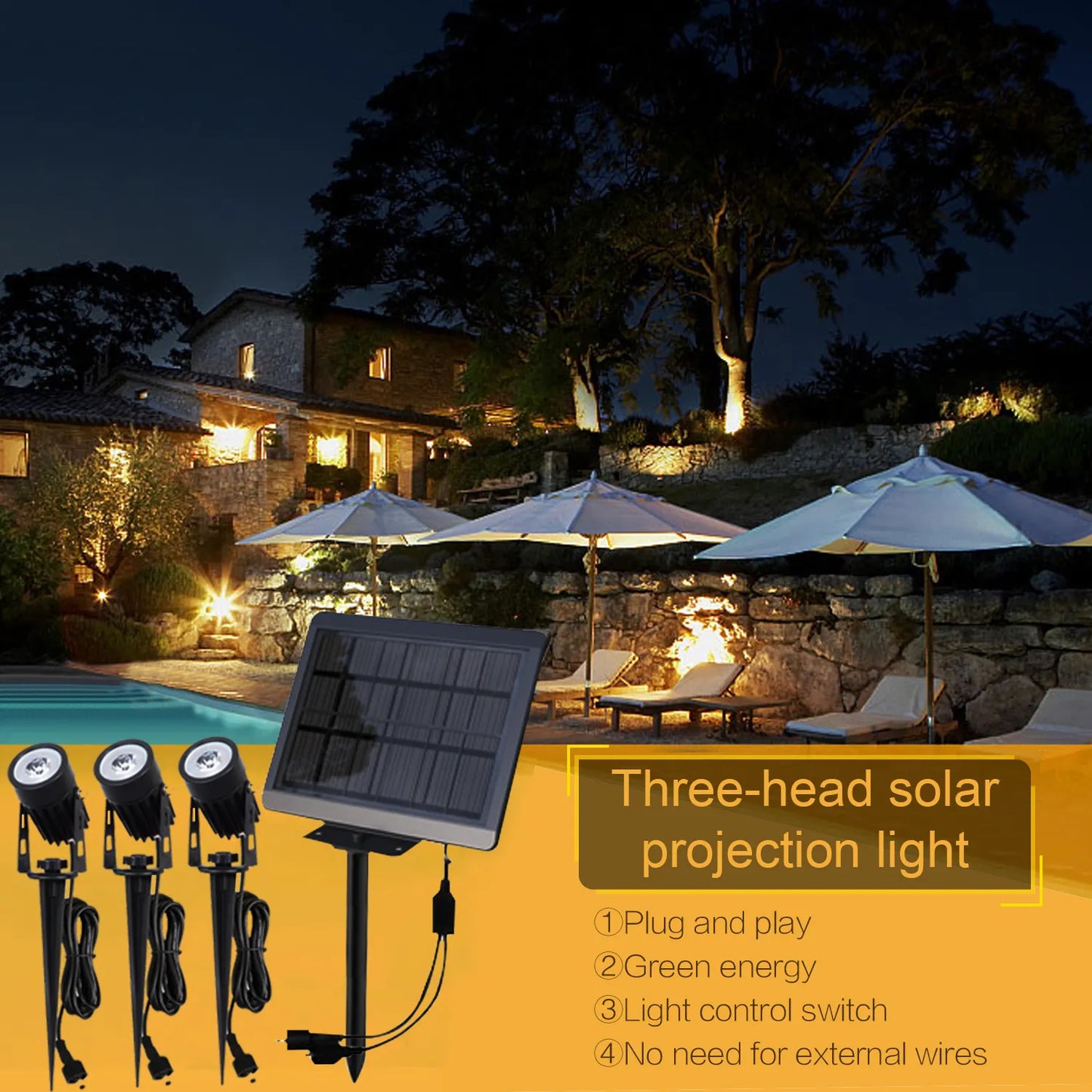 Color Changing Solar Spot Lights
