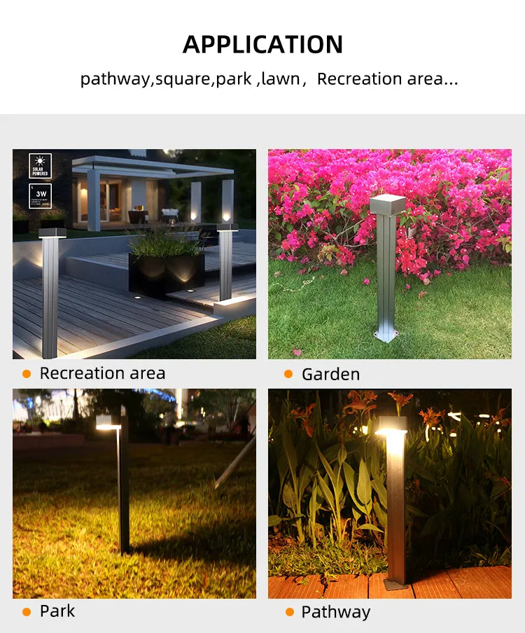 Tall Aluminum Solar Lamp
