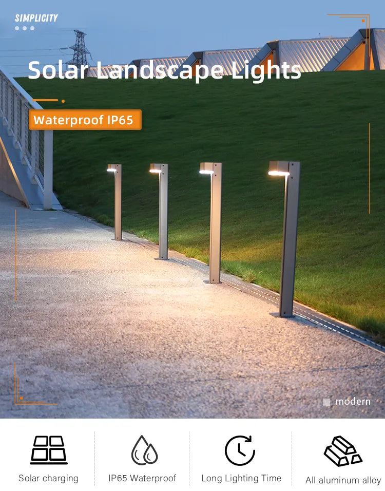Tall Aluminum Solar Lamp